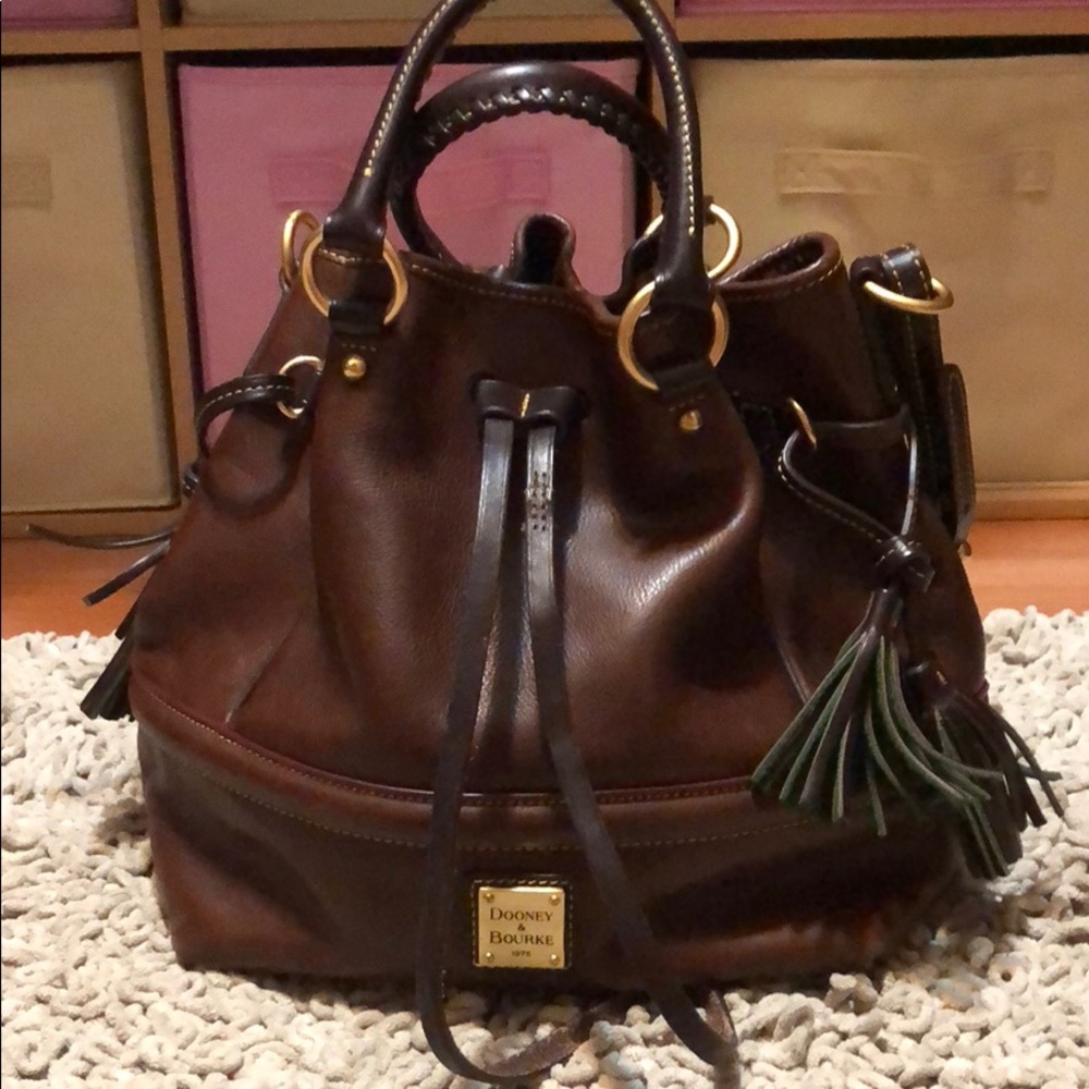 Dooney and Bourke Buckley leather drawstring bag
